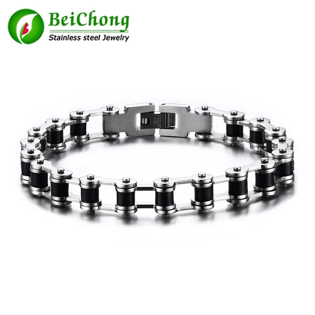 (10 pieces/lot) Black Motorcycle Chain Bracelets, Top Quality 316L