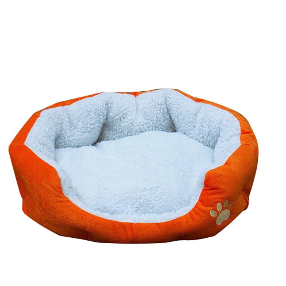 Водонепроницаемый Супер Теплый Мягкий Флис щенок щенка Съемная подушка собака кошка кровать дом корзина гнездо коврик-оранжевый