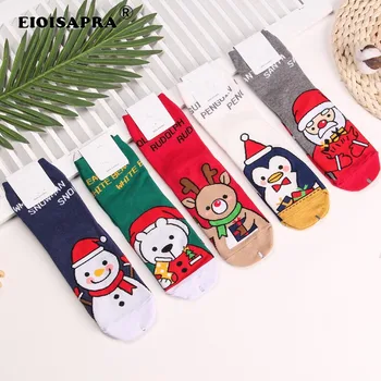 

New Product Lovely Creative Cartoon Sweet Santa Claus Elk Penguins Snowmen Christmas Socks Women Warm Antiskid Calcetines Mujer