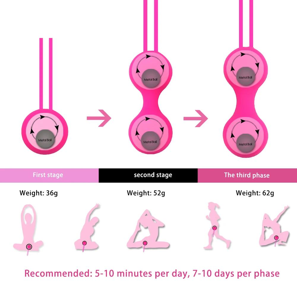 Silicone Ben Wa Ball Vagina Tighten Exercise Kegel Ball Sex Machine Geisha Ball Smart Love Ball Adult Product Sex Toys for Women