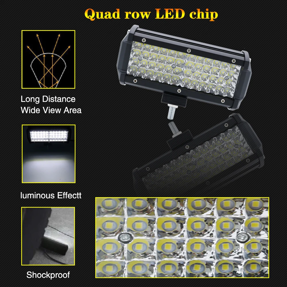 LED Lens 144W Spot Led Light 4x4 Offroad Bar For Off road 4WD Truck ATV 12V 24V Trailer Waterproof Work Lights Led Fog Lights (28)