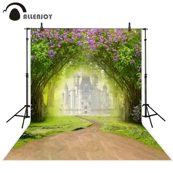 

Allenjoy backdrop photographic forest castle wonderland path country children dreamful fantasy background decoration wallpaper