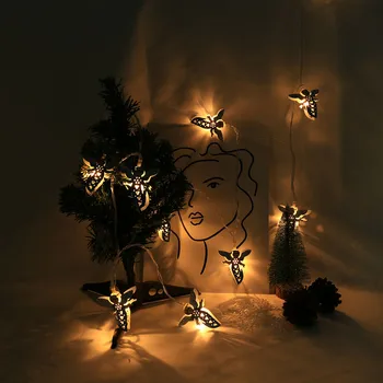 

Christmas String Lights Wedding Xmas Party Decor Iron Lights 2M 10 LED Outdoor Indoor Christmas Tree Festival Decor Light