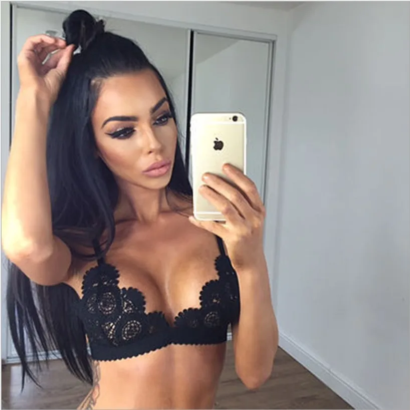 

2019 New Sexy Ladies Bikini Lace lace Push Up Bra Women Black Bralette Deep V flowers Bras 2/1 cuo hot sale
