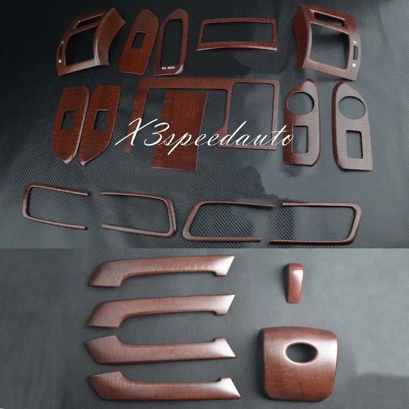 

Interior Wood Grain Dash Trim Kit 15/21 PCS For TOYOTA Prado Land Cruiser FJ150 2010-2015 RHD