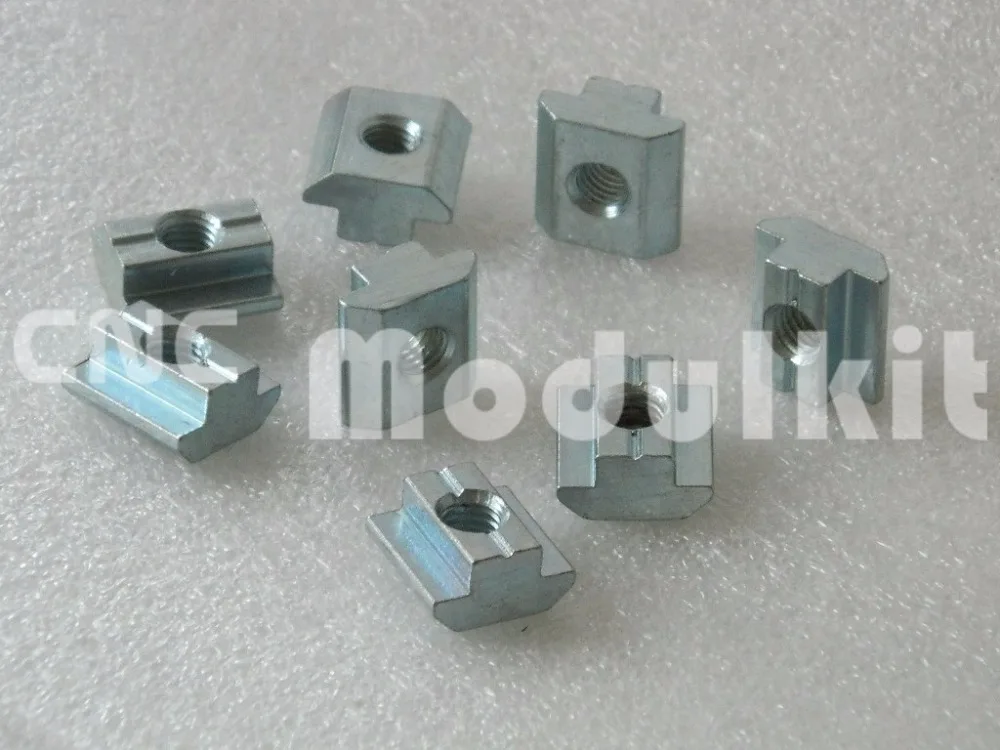 

T Slot Nut 50pcs M4 M5 M6 M8 M10 T Sliding Nut block For 40 45 Industrial Aluminum Profile Slot 6 Zinc Coated Plate CNC MODULKIT