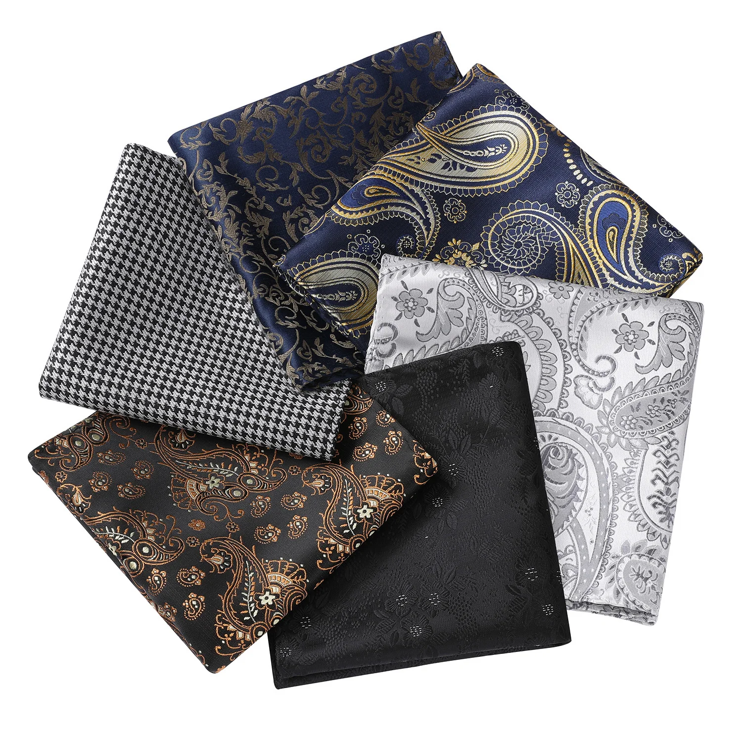 Cena Hisdern 6 sztuka różne klasyczne wzory męskie Paisley Floral Plaid kieszonkowy plac chusteczki Wedding Party prezent