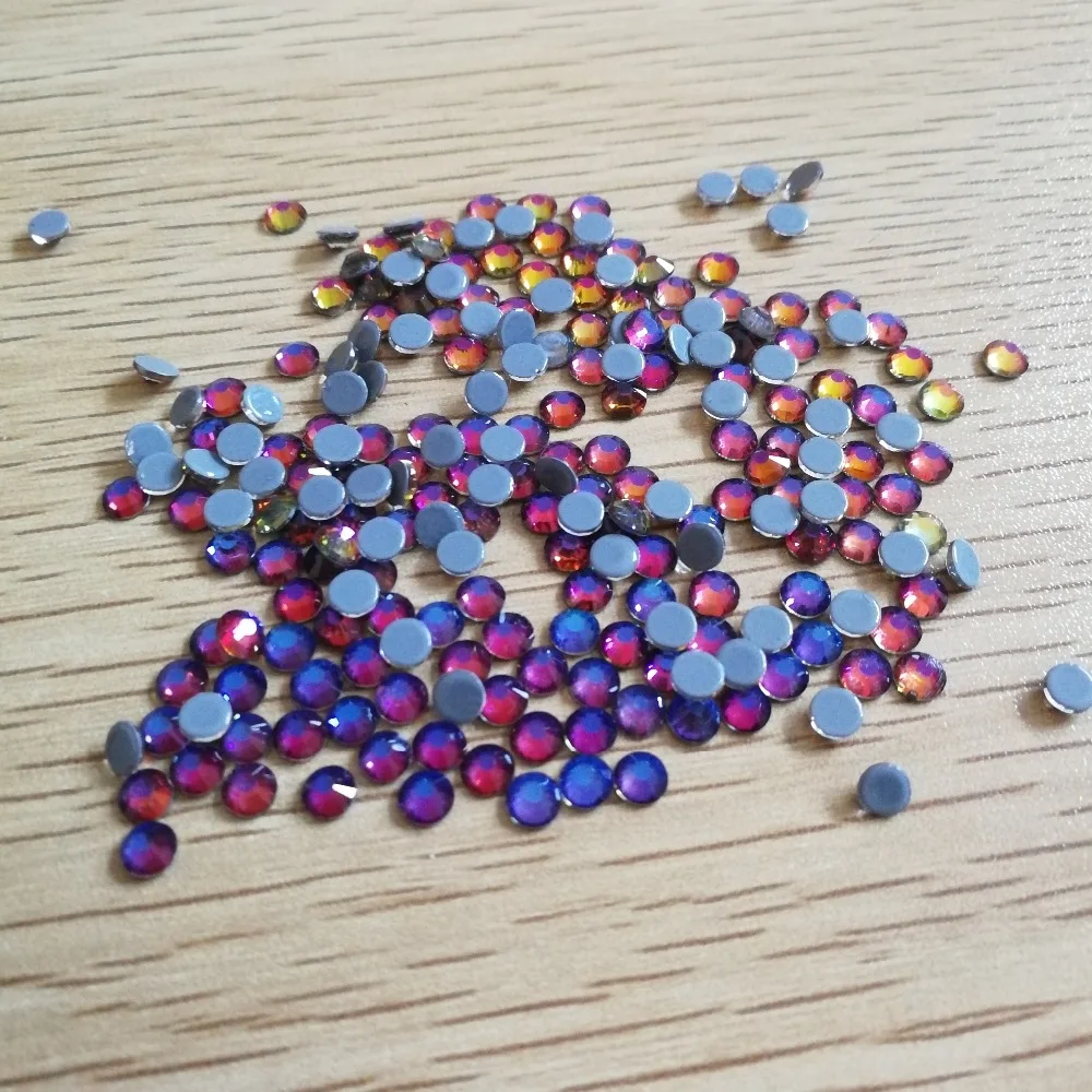 

1 bag 1440 pieces ss16 blue volcano color crystal hot fix rhinestones flat back loose stones