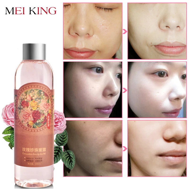 MEIKING Face Toners Rose Pearl Essence Sikncare Shrink Pores Anti Aging