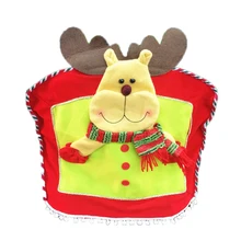 Christmas Festival Decoration Santa Claus Snowman Elk Patterns Chair Cover 4247cm Yellow Red