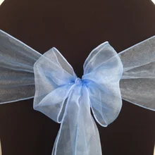 Высококачественная перидинкле-синяя органза/органза стул лук для свадебного мероприятия и вечерние украшения