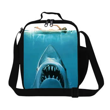 

Cool Animal Bag Shark Series Cooler Lunch Bag For Kids Personalized Insulated Lunch Box Children Boys Dolphin Shoulder Food Bag