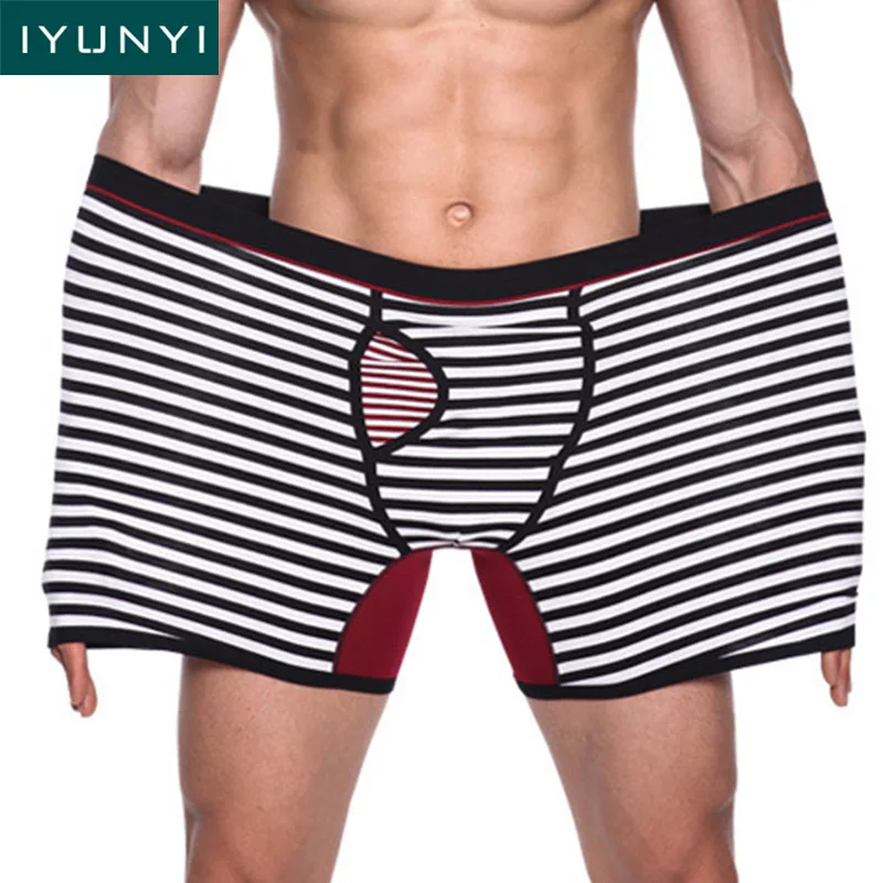 

IYUNYI Cottom Men Plus Size Underwear Boxer Shorts Long Leg Trunks U Convex Pouch Male Soft Comfort Underpants 4XL 5XL 6XL