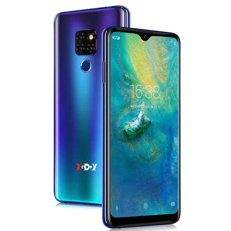 XGODY mate 20 Dual 4G Sim 6,2" 19:9 Смартфон Android 9,0 отпечаток пальца 2G 16G MT6737 четырехъядерный 13 МП камера 3500 мАч мобильный телефон