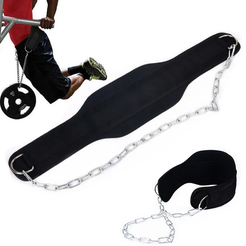 

Weightlifting Belt with 33'' Metal Chain Gym Dip Belt Pull Up Load Power for Powerlifting Bodybuilding Crossfit Dumbbell Workout