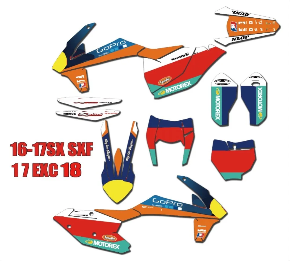 

Motorcycle Custom Graphics Stickers Background Decals For KTM 2017 - 2018 EXC EXCF 250/350/300/450/500 SX SXF XC XCF 2016 - 2018