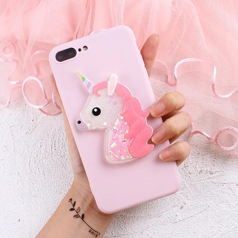 Bling Cute Horse Case for Samsung Galaxy J1 mini Ace J2 Prime J3 J5 J7 Dynamic Glitter Liquid Horse Soft TPU Cover