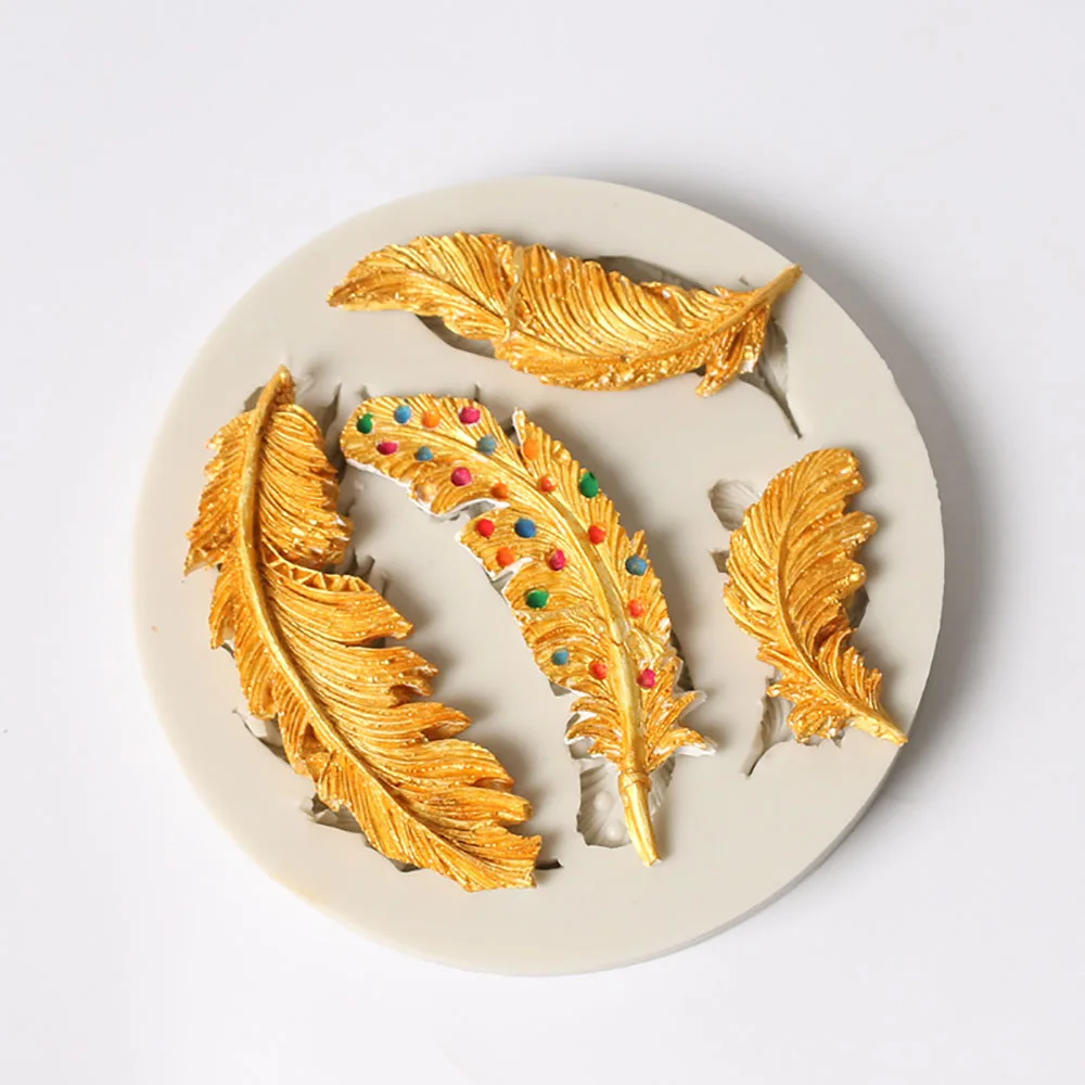 

GODWJ Cake Decorating Tools Feather Shape Silicone Cake Mold 3D Baking DIY Cake Fondant Tool Chocolate Mold Bakeware