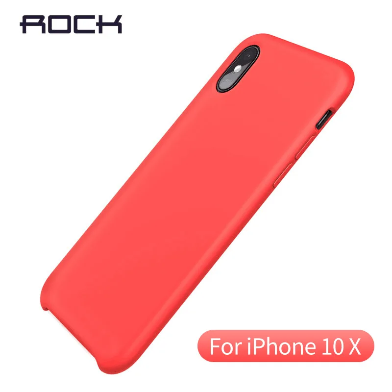 

ROCK Liquid Silicone Cover Case for iPhone X 10 Luxury Soft Phone Microfiber Cushion Protection Case for iPhone 10 X Cover Couqe