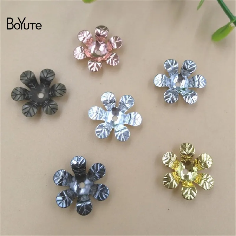 

BoYuTe (200 Pieces/Lot) Wholesale Metal Brass Stamping 11MM 13MM Flower Bead Caps Diy Handmade Jewelry Findings Components