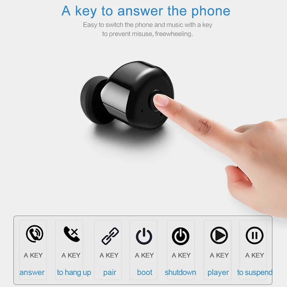 Bluetooth наушники с шумоподавлением Беспроводные Mini Twins True беспроводные