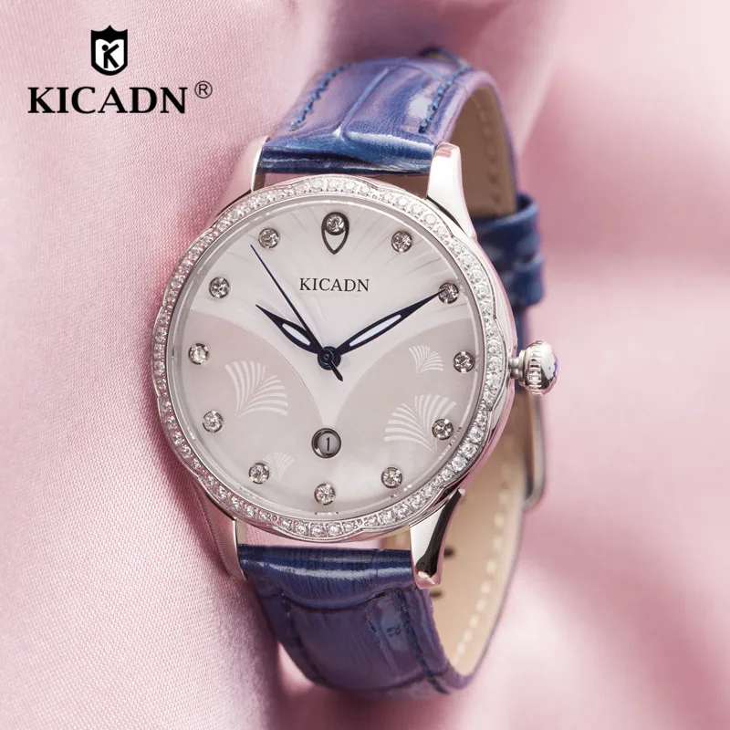 

Top Ladies Fashion Print Quartz Watch Women Elegant Casual Leather Analog Wristwatch KICADN Watches Relogio Feminino reloj muje