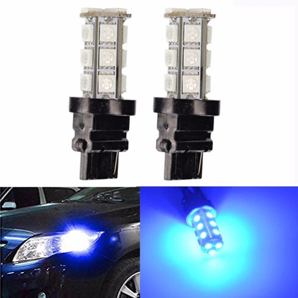 2 шт. Автомобильные Светодиодные поворотники T25 3156 18smd DC12V белые автомобильные