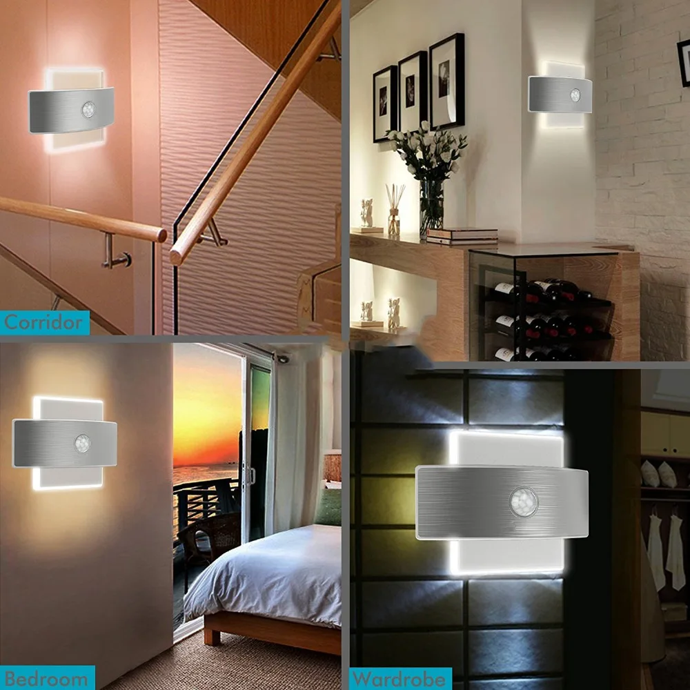  USB Rechargeable Night Light With Motion Sensor 14 LED Sensor Light Wireless Wall Lamp Light For Ki - 32961449491