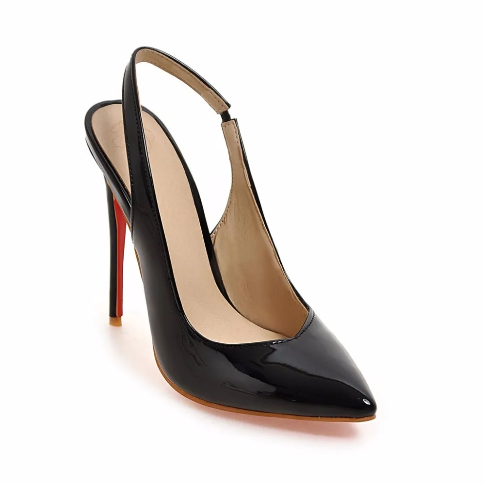 

2019 New arrivals Fashion Black Apricot Patent leather Wholesale High heels Thin heels women Sandals