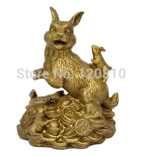 

Feng Shui Lucky Rabbit copper money statue