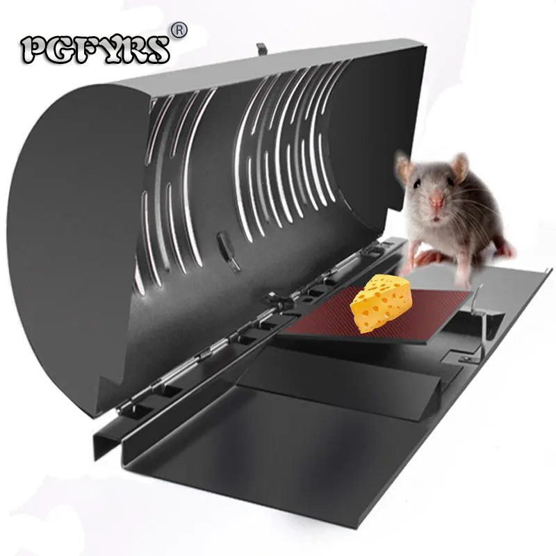 

2019 New Side-buckled Rat Trap animal trap cage automatic rat trap Baking paint for metal critter catcher household killer mouse