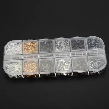 

Professional 12 Grid Lobster Claps Kit Hook Open Jump Ring Jewelry Processing Tool Findings Accessory for Jeweler a