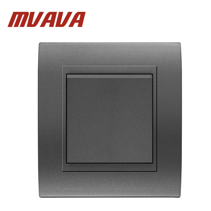 Us 8 88 48 Off Mvava Electrical Wall Light Switch 16a 250v 1 Gang 1 Way Decorative Fire Proof Gray Color Pc Panel Push Button Light Switch In