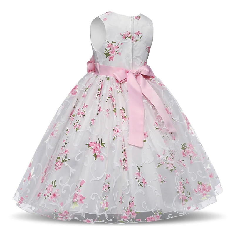 Новое летнее платье с цветочным узором для девочек, бальные платья, детские платья для девочек, вечерние платья принцессы для девочек 3, 4, 5, 6, 7, 8 лет, платье на день рождения