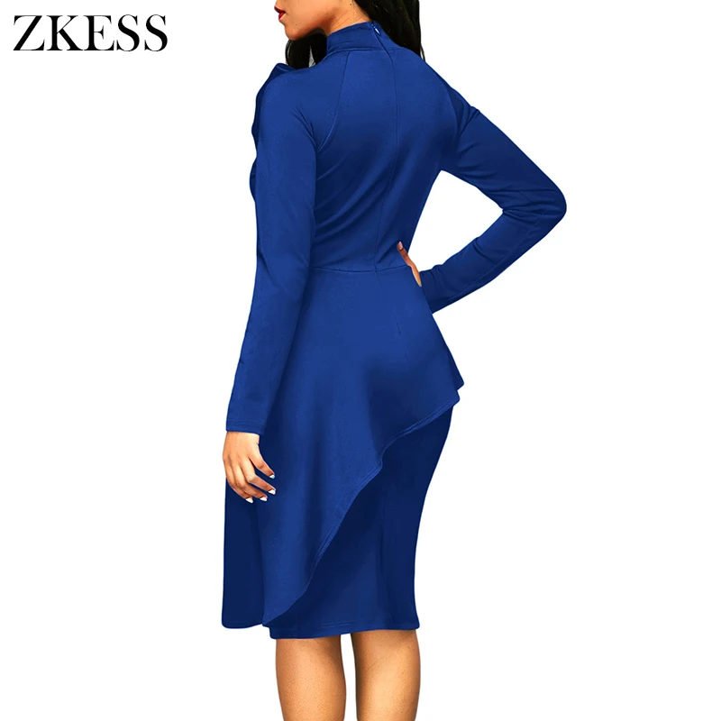 Royal-Blue-Asymmetric-Peplum-Style-Pussy-Bow-Dress-LC61826-5-2 