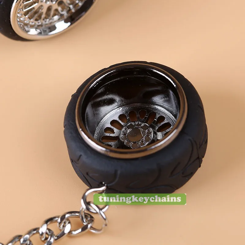 Лот 5 шт. КНО металлический обод колеса шиномонтажный брелок китайский брелок черный и серебристый