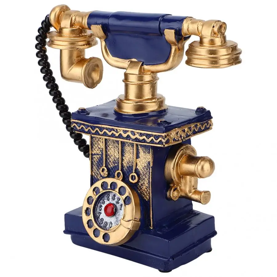 

Ceramic Money Box Vintage Retro Antique Phone Telephone Home Desk Decoration Ornament Money Box Blue Candy Machine Money Boxes