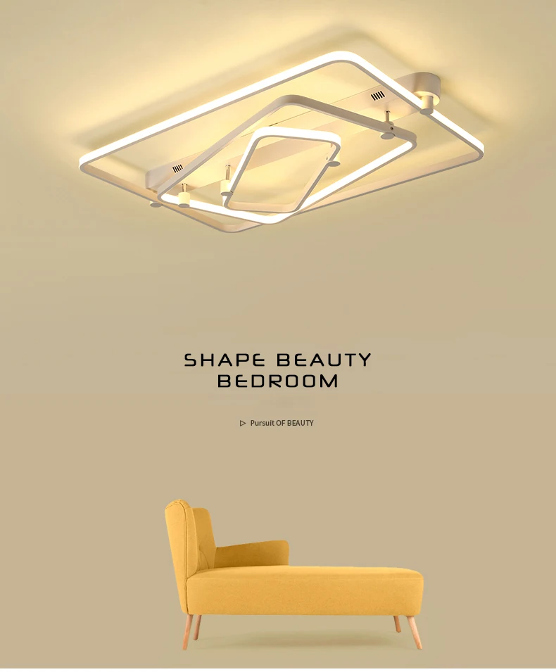 square art deco led ceiling lamps bedroom living room 2