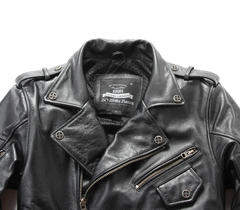 Фирменная Новинка крутая мужская куртка из коровьей кожи для мотоциклистов мужская куртка из натуральной кожи. Мотоциклетная Экипировка