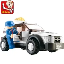 SLUBAN F1 Safety Car Montagem de Blocos de Construção do Modelo Define Iluminai Plástico Blocos DIY Tijolos Brinquedos Educativos para Crianças