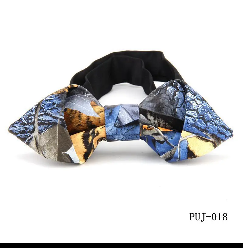 Mantieqingway модные Для мужчин печати из искусственной кожи вечерние банкетные Повседневное Мода бабочка ручной Sharp галстук-бабочка