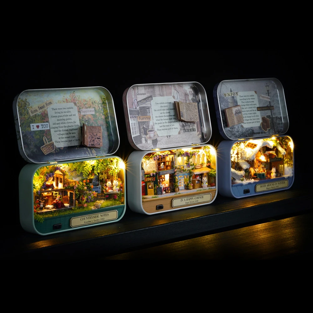 Mini DIY Doll House Kit Toys for Children Miniature Box Theater Scene
