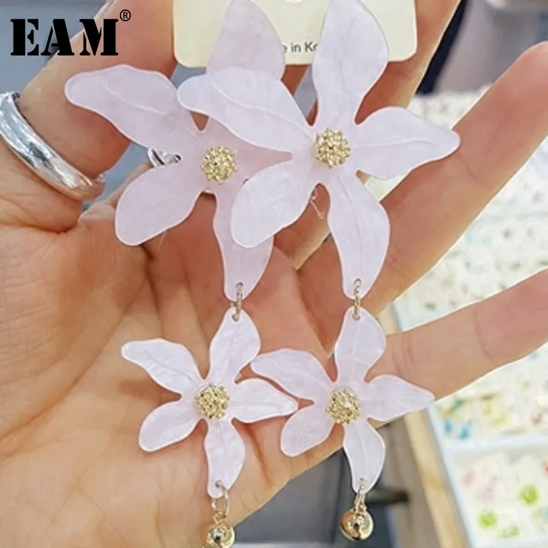 

WKOUD EAM Jewelry / 2019 New Fashion Temperament Personality All-match Acrylic Flower Stud Earrings Women's Accessories
