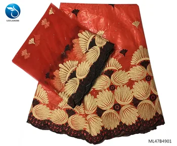 

LIULANZHI Bazin Riche Dress For African Nigerian Bazin Riche Fabric Cotton 7yards ML47B49