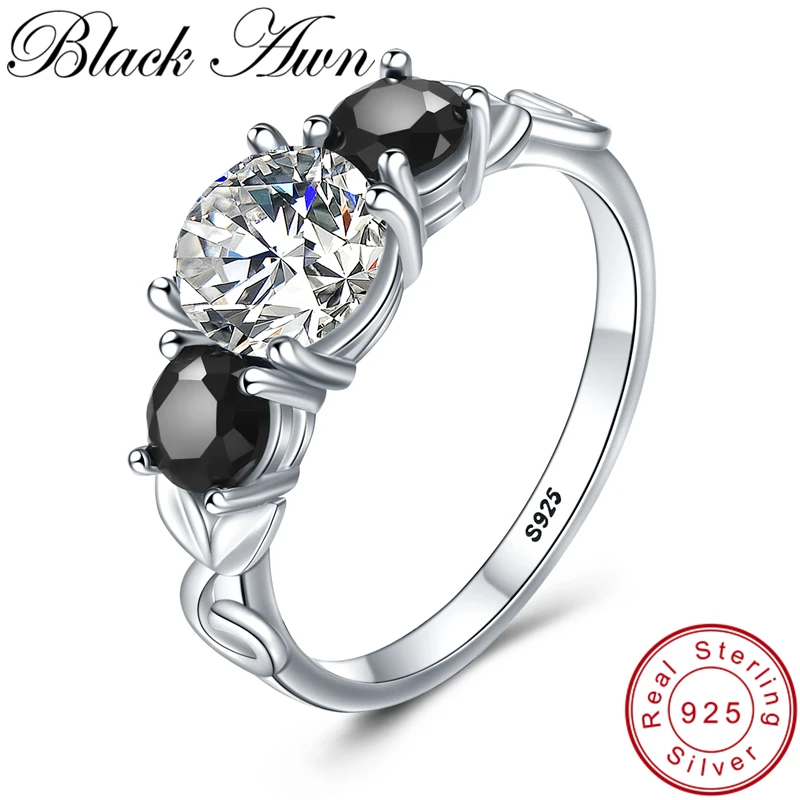 [BLACK AWN] 925 пробы Серебряное кольцо на палец классические обручальные кольца для женщин женские ювелирные изделия из стерлингового серебра G090