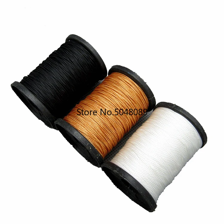 

50M Sewing Threads 985ft Durable Strong Bounded Nylon Leather Sewing Waxed Thread for Craft Repair Shoes black / white / brown