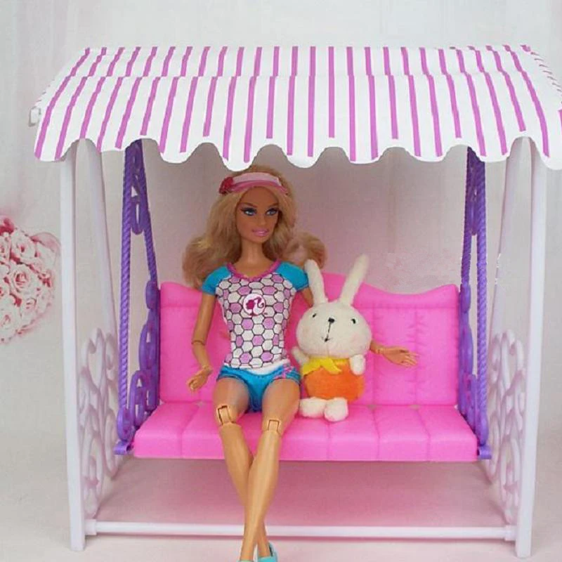 Girl Birthday Gift Doll House Furniture Garden Swing Set Plastic