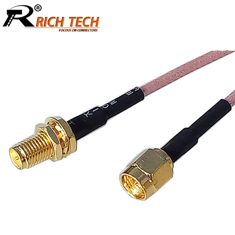 

2pcs/lot RP SMA Female to SMA Male Plug Connector RG316 RF Coaxial Pigtail Cable Assembly 15cm/50cm/100cm