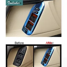 Tonlinker чехол Наклейка для Toyota PRADO 2010-17 автомобильный Стайлинг 4 шт. из нержавеющей стали двери окна лифт кнопка крышка наклейка s