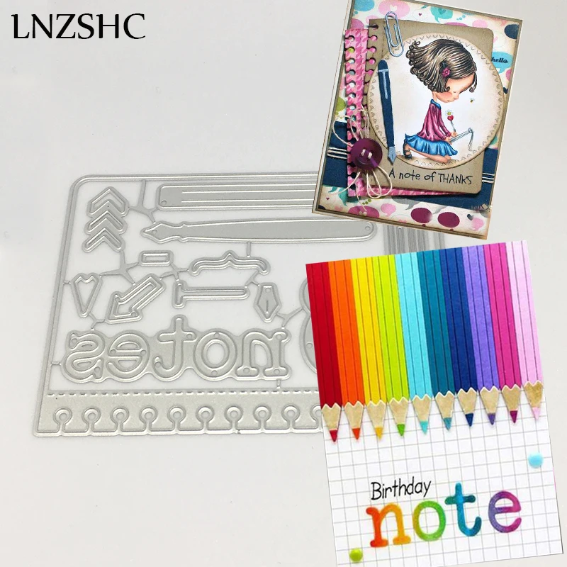 

Note Book Loose-leaf Pen Stencil Metal Cutting Dies For DIY Scrapbooking Embossing Paper Cards Craft Emboss Knife Blade Punch